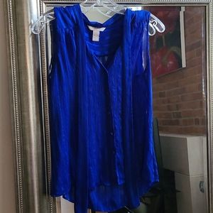 Banana Republic cobalt sleeveless blouse